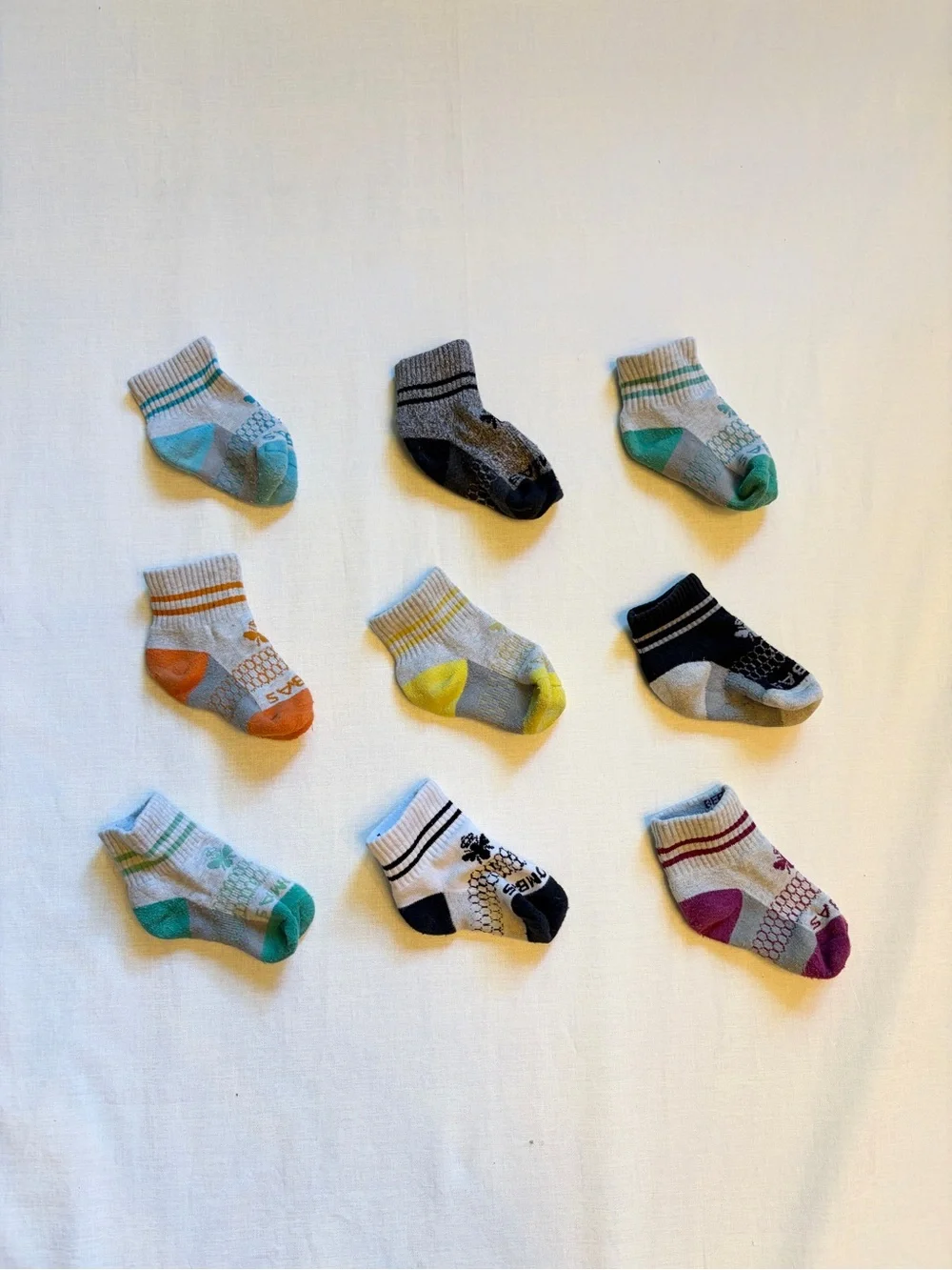 Kids bombas socks size small . Set of 9